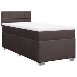 vidaXL Boxspringbett mit Matratze Dunkelbraun 80x200 cm Stoff