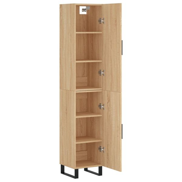 vidaXL Highboard Sonoma-Eiche 34,5x34x180 cm Holzwerkstoff