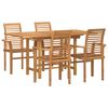 vidaXL Garten Essgruppe 5 pcs Braun Massivholz Teak