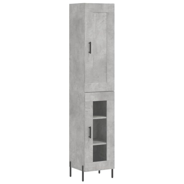 vidaXL Highboard Betongrau 34,5x34x180 cm Holzwerkstoff