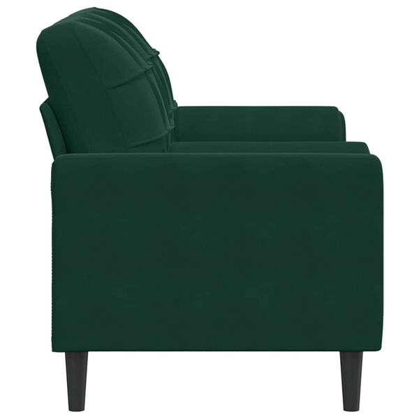 vidaXL 2-Sitzer-Sofa mit Zierkissen Dunkelgr&uuml;n 140 cm Samt