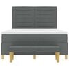 vidaXL Boxspringbett mit Matratze Dunkelgrau 140 x 200 cm Stoff