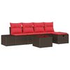 vidaXL Gartensofa-set 6 stk. Braun Poly-Rattan