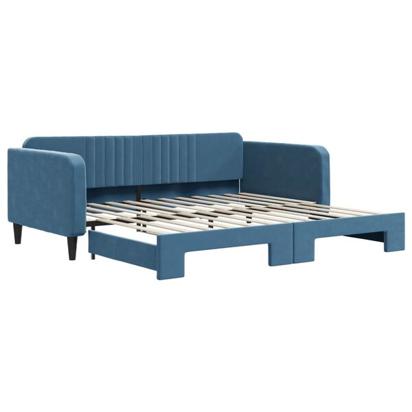 vidaXL Tagesbett Ausziehbar Blau 100x200 cm Samt