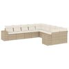 vidaXL 10-tlg. Garten-Sofagarnitur mit Kissen Beige Poly Rattan