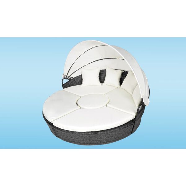 Rattan Sonneninsel, schwarz