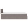 vidaXL Ottoman-Bett mit Matratze & LEDs Taupe 100x200 cm Stoff