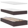 vidaXL Ottoman-Bett mit Matratze & LEDs Dunkelbraun 90x190 cm Stoff