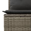 vidaXL 10-tlg. Garten-Sofagarnitur mit Kissen Grau Poly Rattan