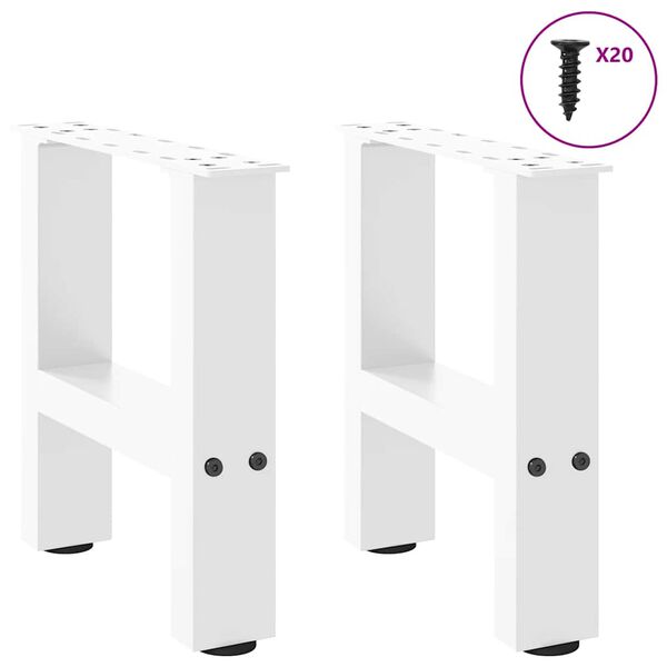 vidaXL Couchtischbeine Wei&szlig; 2 Stk. 40x(30-31) cm Stahl