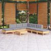 vidaXL 8-tlg. Garten-Lounge-Set mit Grauen Kissen Kiefernholz