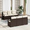 vidaXL Sofa Set 7 pcs Braun und Creme Poly-Rattan