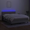 vidaXL Boxspringbett mit Matratze & LED Hellgrau 140x190 cm Stoff