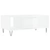 vidaXL Couchtisch Hochglanz-Wei&szlig; 90x50x36,5 cm Holzwerkstoff
