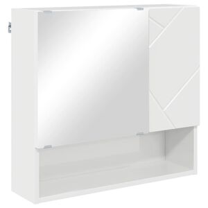 vidaXL Spiegelschrank Hochglanz Wei&szlig; 59 x 17 x 55 cm Holzwerkstoff