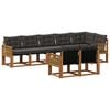 vidaXL Outdoor-Sofagarnitur mit Kissen 8 pcs Nat&uuml;rlich und Schwarz