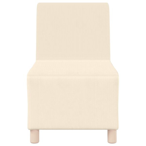 vidaXL | Modulares Armfreies Sofa | Creme 55 x 74 x 82 cm Cordstoff