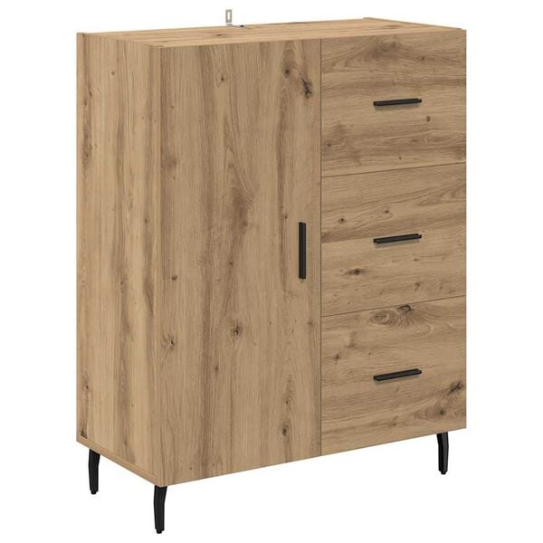 vidaXL Sideboard Artisan-Eiche 69,5 x 34 x 90 cm Verbundholz und Eisen