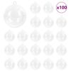 vidaXL Weihnachtskugel-Set 100 stk. Transparent &Oslash; 10 cm Kunststoff