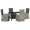 vidaXL Garten Essgruppe 5 Stk. Grau Poly-Rattan