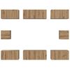 vidaXL TV-Schrankset Wandmontiert 8 pcs Artisan-Eiche Holzwerkstoff