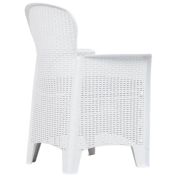vidaXL 3-tlg. Bistro-Set Kunststoff Rattan Wei&szlig;