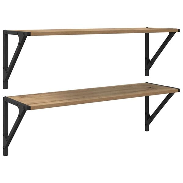 vidaXL Wandregale 2 pcs Artisan-Eiche 80 x 25 x 25,5 cm Holzwerkstoff