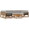 vidaXL Outdoor-Sofagarnitur mit Kissen 7 pcs Natur und Hellgrau