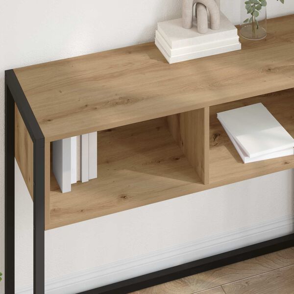 vidaXL Beistelltisch mit Speicher Kunsthandwerk Eiche 100 x 36 x 75 cm