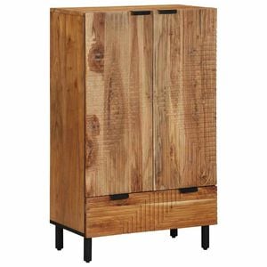 vidaXL Highboard mit Regal Natur 60 x 33,5 x 100 cm Massivholz Akazie