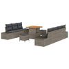 vidaXL Gartensofa-set 10 stk. Grau Poly-Rattan