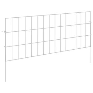 vidaXL Gartenzaun mit Pf&auml;hlen 24 stk. 75 x 30 cm Verzinkter Stahl