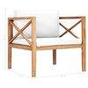 vidaXL 7-tlg. Garten-Lounge-Set mit Creme Kissen Massivholz Teak