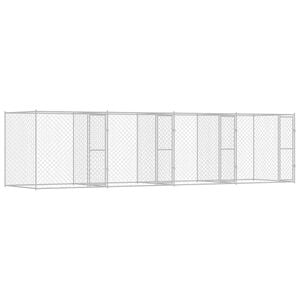 vidaXL Hundek&auml;fig Silber 800 x 200 x 200 cm Verzinkter Stahl