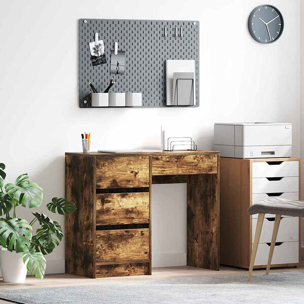 vidaXL Schreibtisch Ger&auml;ucherte Eiche 90 x 37,5 x 75 cm Holzwerkstoff