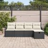 vidaXL Garten-Sofa-Set mit Kissen 5 pcs Schwarz Poly Rattan