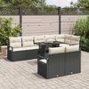 vidaXL Garten-Sofa-Set mit Speicher 9 pcs Schwarz Poly Rattan