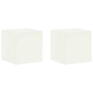 vidaXL Pflanzenst&auml;nder 2 pcs Wei&szlig; 40 x 40 x 40 cm Stahl