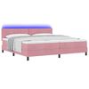 vidaXL LED Boxspringbett mit Matratze mit LED Rosa 200 x 200 cm Samt
