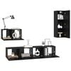 vidaXL Wand-TV-Schrank 4 pcs Schwarz Eichen-Optik Holzwerkstoff