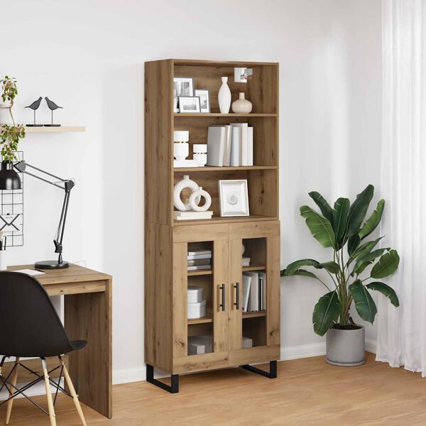 vidaXL Highboard Artisan-Eiche 69,5 x 34 x 180 cm Holzwerkstoff