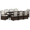 vidaXL Garten Essgruppe 9 pcs Braun Poly-Rattan