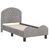 vidaXL Kinderbettgestell mit Kopfteil Hellgrau 70 x 140 cm Samt