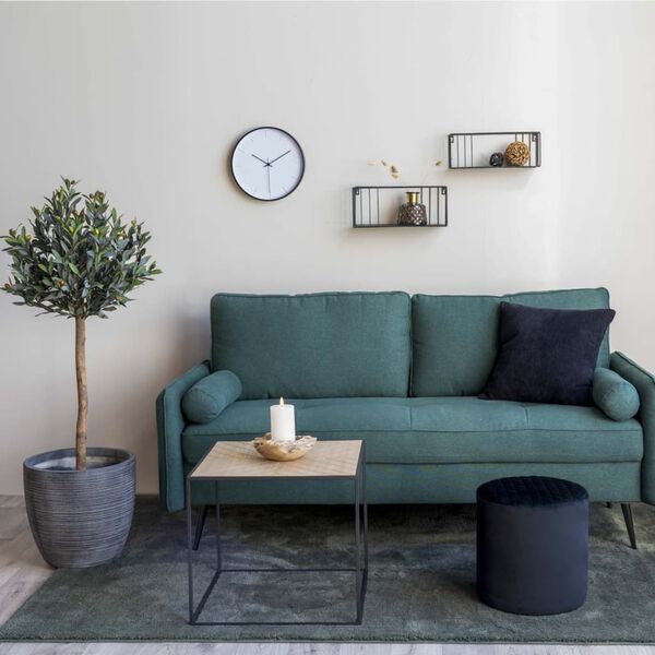 House Nordic Beistelltisch Johanna 50 cm Quadratisch Schwarz und Natur