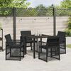 vidaXL Garten Essgruppe 5 pcs Schwarz Poly-Rattan
