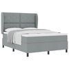vidaXL Boxspringbett mit Kopfteil Hellgrau 160 x 200 cm Stoff