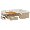 vidaXL Gartensofa-set 12 stk. Beige Poly-Rattan
