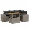 vidaXL 5-tlg. Garten-Sofagarnitur mit Kissen Grau Poly Rattan