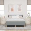 vidaXL LED Boxspringbett mit Matratze Hellgrau 140 x 190 cm Stoff