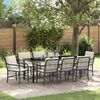 vidaXL Garten Essgruppe mit Kissen 9 pcs Schwarz Poly-Rattan